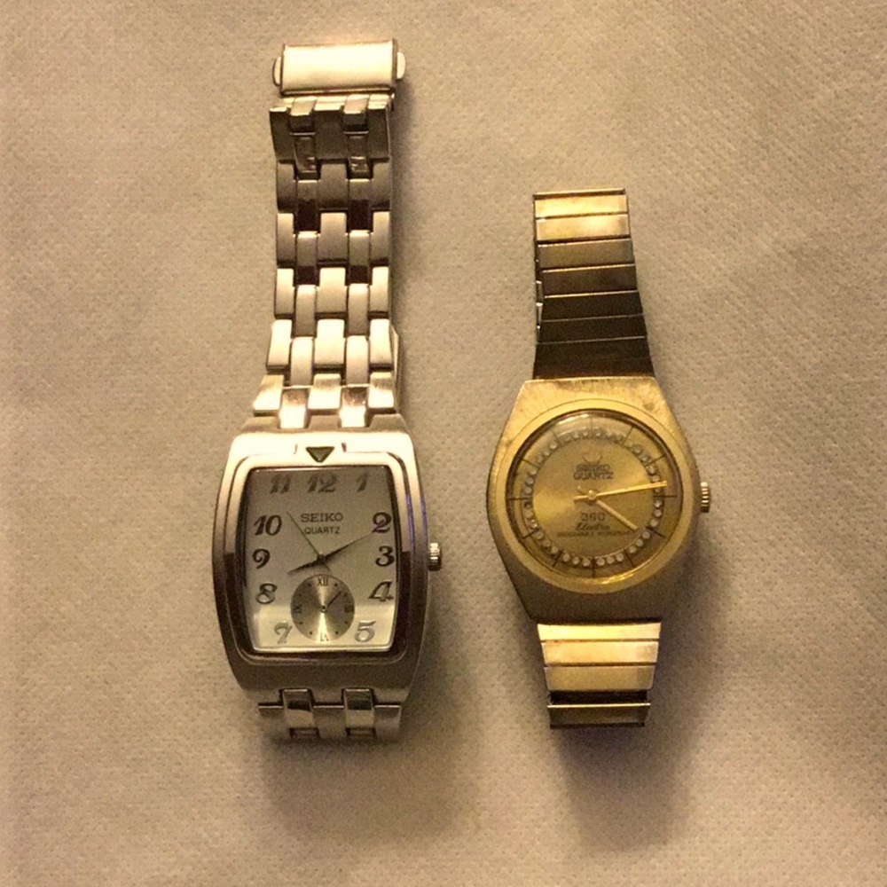 Vtg Seiko Electra Gold Plated and Vintage Seiko Stainless Steel Men’s’ Watch